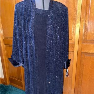 NWT women’s blue sparkly dress set with jacket 16W